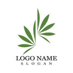 Cannabis marijuana hemp leaf logo and symbol