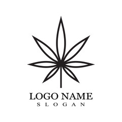 Cannabis marijuana hemp leaf logo and symbol