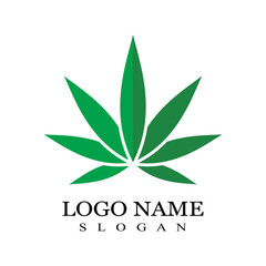 Cannabis marijuana hemp leaf logo and symbol