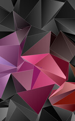 3d Triangles, abstract  background. Design wallpaper.