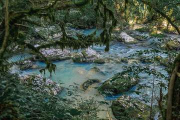 White water of the mountain river