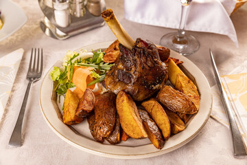 Roast lamb shank