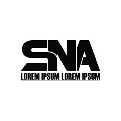 SNA letter monogram logo design vector