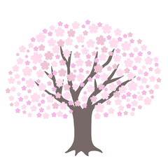 Obraz na płótnie Canvas 満開　桜の木　花びら　集合　簡略化