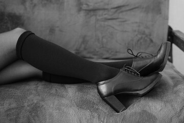 Women's legs in stockings