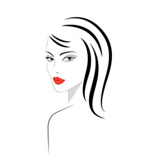 Logo of the Woman with long black hair