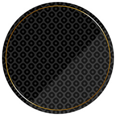 円形のフレーム　ブラック＆ゴールド　全面に鹿の子模様