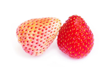 Fresh strawberry on a white background. Close up of a strawberry.