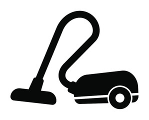 シンプルな掃除機のアイコン/白黒