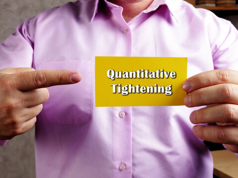 Business Concept Meaning Quantitative Tightening With Sign On The Piece Of Paper.