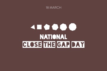 National Close the Gap Day stock images. Health equity of Australia's indigenous people poster. Boomerang detail on a green background image. 18 March holiday.