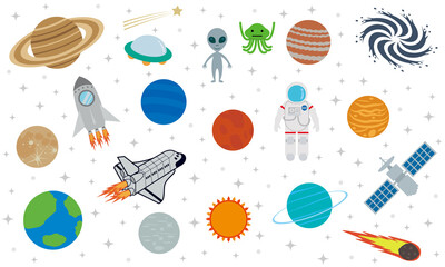 宇宙　太陽系　イラスト素材セット