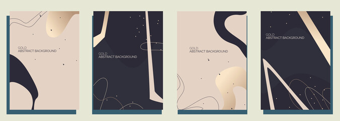 Elegant abstract trendy universal background templates. Minimalist aesthetic. Gold Banner Background