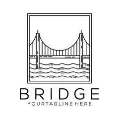 bridge logo minimal line art vector illustration design