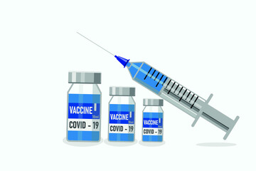 Covid-19 coronavirus concept. vaccine vial and syringe. quarantine against a new coronavirus. pandemic outbreak