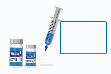 Coronavirus vaccine (Covid-19), syringe and dose vaccine To stop infection with new strains of the virus. Realistic file