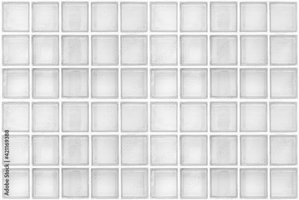 Poster white translucent glass block wall pattern and background seamless