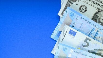 Banknotes of different countries. Currency exchange concept. International financial relations. Money background. Selective focus.