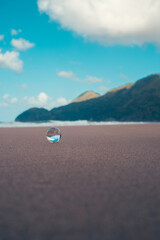 Fototapeta na wymiar beautiful beach in a crystal ball
