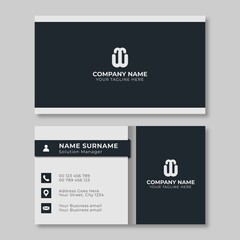 Fototapeta na wymiar simple black and white business card template