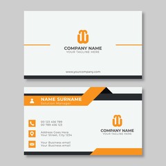 simple orange and white business card template