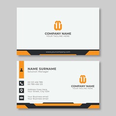 simple orange and white business card template