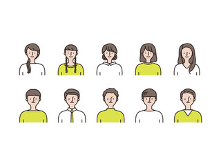 シンプルアイコンセット：若い男女B