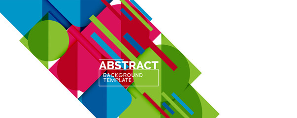 Clean minimal geometric abstract background with triangles and circles. Vector illustration for covers, banners, flyers and posters and other designs