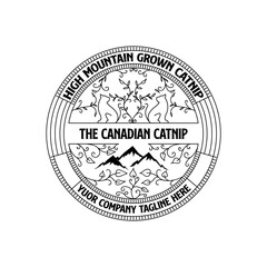 Fototapeta premium health and nature catnip line art vintage logo template vector illustration design