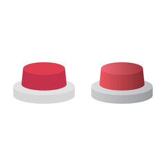 Red button flat vector icon