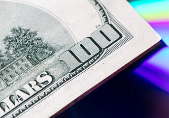 Close-up of one hundred dollar bill.