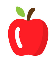 Red Apple fruit vector illustration.