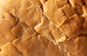 Fresh crusty bread as background.