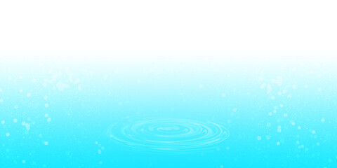 A drop of blue water on the surface of the water 3d illustration