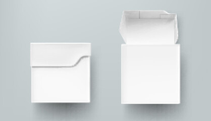 Tea package mockup, paper or carton box front view