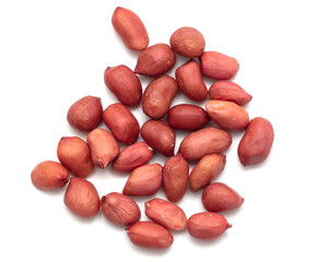 Peanut nuts isolated on white background.
