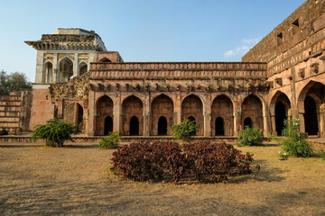 Fototapeta premium Ashrafi Mahal in Mandu, Madhya Pradesh, India. It was originally build by Mohammed Shah to be used as a madrasa means school for Islamic studies.