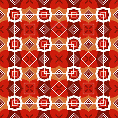 
Seamless ethnic pattern in red and white colors. Original ornament