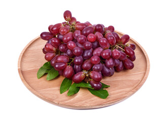 red grapes isolated on white background