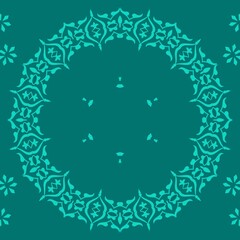 blue background with floral ornaments