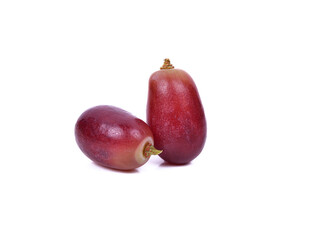 red grapes isolated on white background
