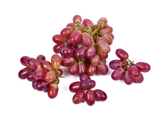 red grapes isolated on white background