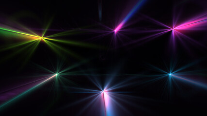 Laser colorful Lens flare light special effect black background