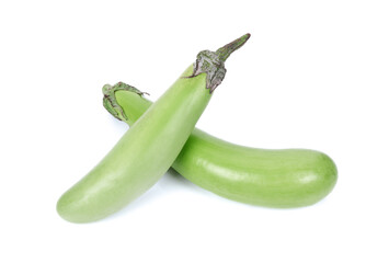 Green eggplant isolated on a white background