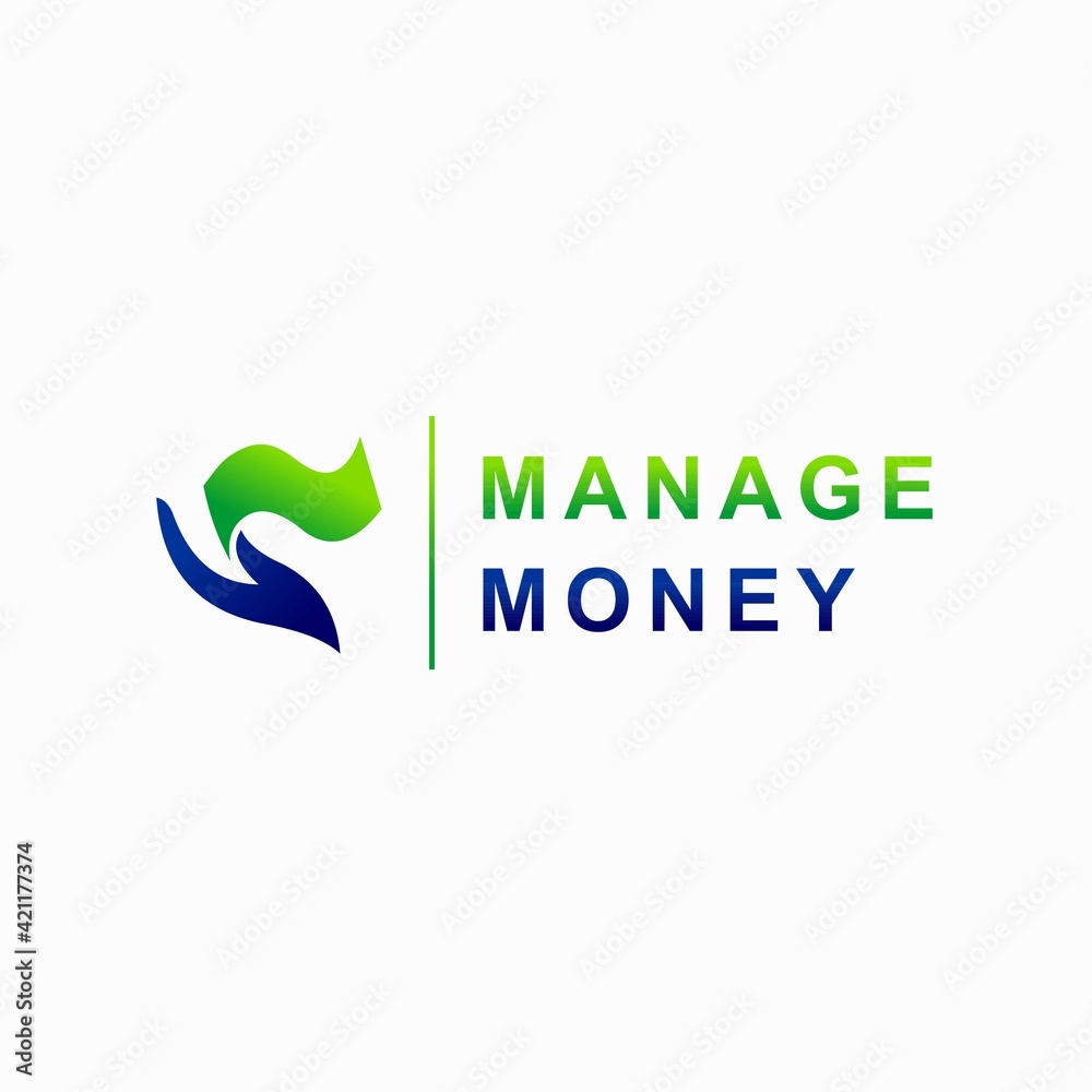 Sticker Manage money logo, money logo with hand concept