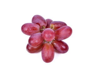red grapes isolated on white background