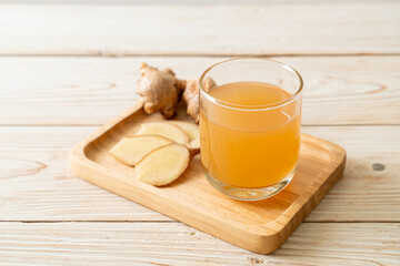 fresh and hot ginger juice glass