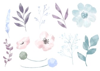 優しいタッチのフラワーイラスト