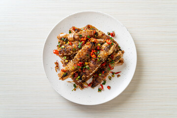 Stir-fried Mantis Shrimp or Crayfish with Chilli and Salt.