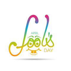 Fototapeta premium April fool's day celebration greeting card design.